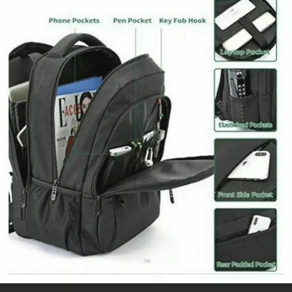 Laptop Backpack w/USB Charging Port - Picture 2 of 4